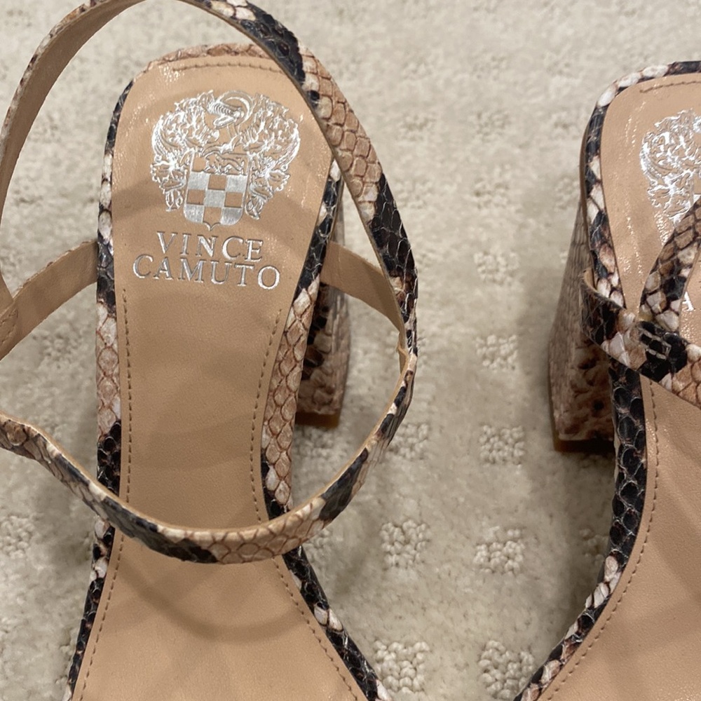 Vince Camuto Snake Print Chunky Heel - Picture 2 of 5